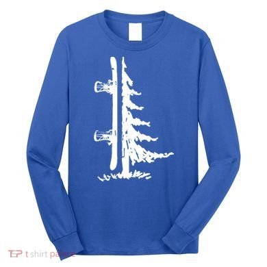 Snowboard Pine Tree Vintage Snowboarder Snowboarding Gift Funny Gift Long Sleeve Shirt