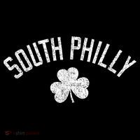 South Philly Text Irish Shamrock Distressed White Apron thumb 3