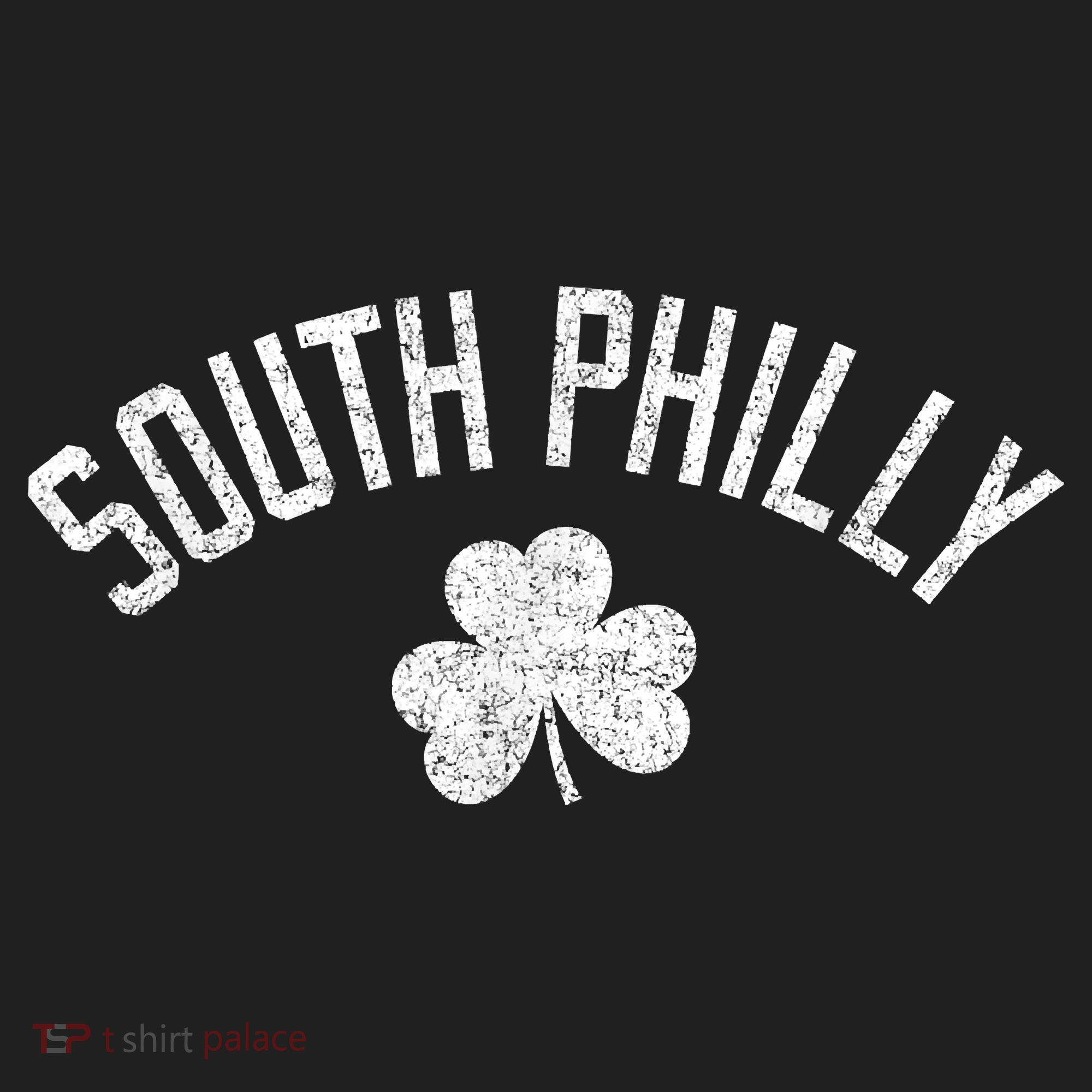 South Philly Text Irish Shamrock Distressed White Golf Towel