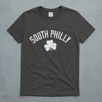 South Philly Text Irish Shamrock Distressed White T-Shirt thumb 5