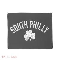 South Philly Text Irish Shamrock Distressed White Mousepad thumb 0