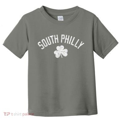 South Philly Text Irish Shamrock Distressed White Toddler T-Shirt