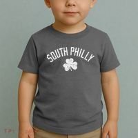 South Philly Text Irish Shamrock Distressed White Toddler T-Shirt thumb 2