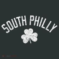South Philly Text Irish Shamrock Distressed White Women's T-Shirt thumb 6