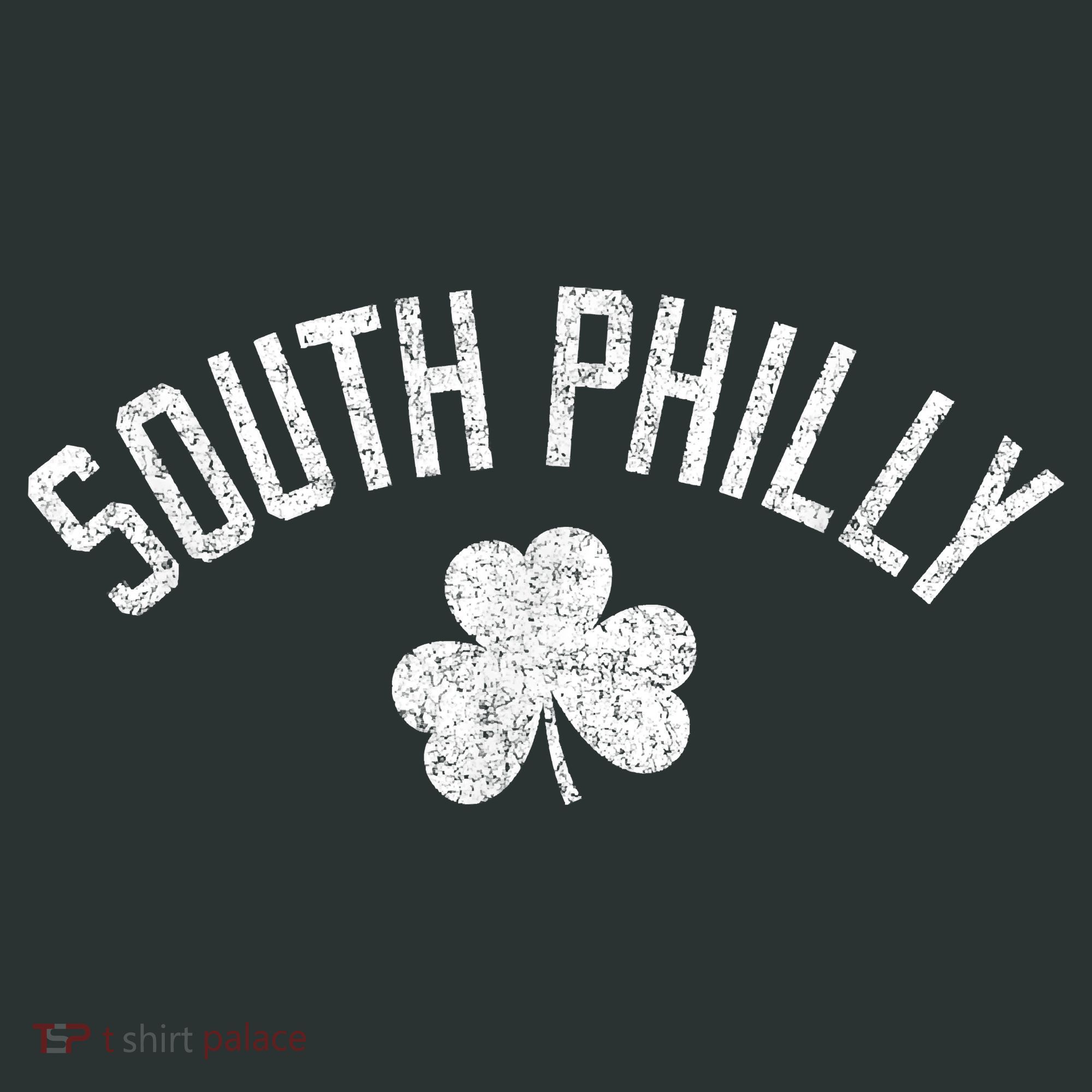 South Philly Text Irish Shamrock Distressed White Kids Sweatshirt