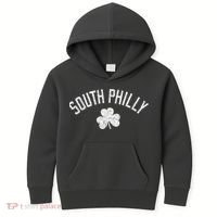 South Philly Text Irish Shamrock Distressed White Kids Hoodie thumb 0