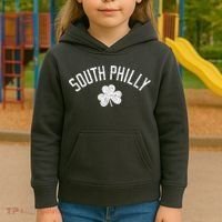South Philly Text Irish Shamrock Distressed White Kids Hoodie thumb 3