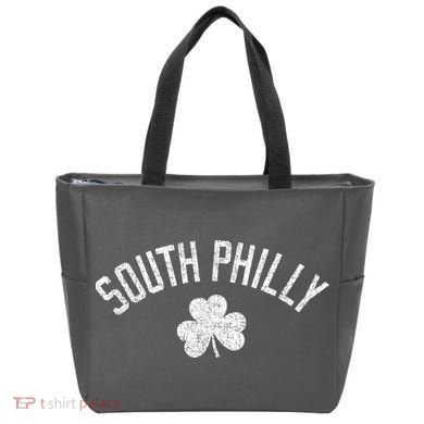 South Philly Text Irish Shamrock Distressed White Tote Bag