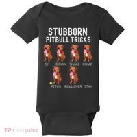 Stubborn Pitbull Tricks Dog Gift Baby Bodysuit thumb 0