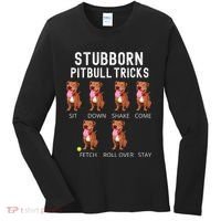 Stubborn Pitbull Tricks Dog Gift Women's Long Sleeve Shirt thumb 0