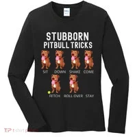 Stubborn Pitbull Tricks Dog Gift Women's Long Sleeve Shirt thumb 0