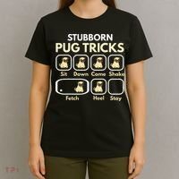 Stubborn Pug Tricks Funny Pug Saying Pug Owner Pug T-Shirt thumb 4