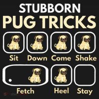 Stubborn Pug Tricks Funny Pug Saying Pug Owner Pug Baby Bodysuit thumb 2