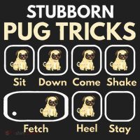 Stubborn Pug Tricks Funny Pug Saying Pug Owner Pug Hat thumb 2