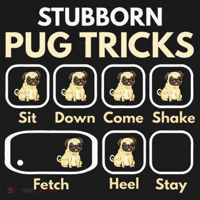 Stubborn Pug Tricks Funny Pug Saying Pug Owner Pug Tall Hoodie