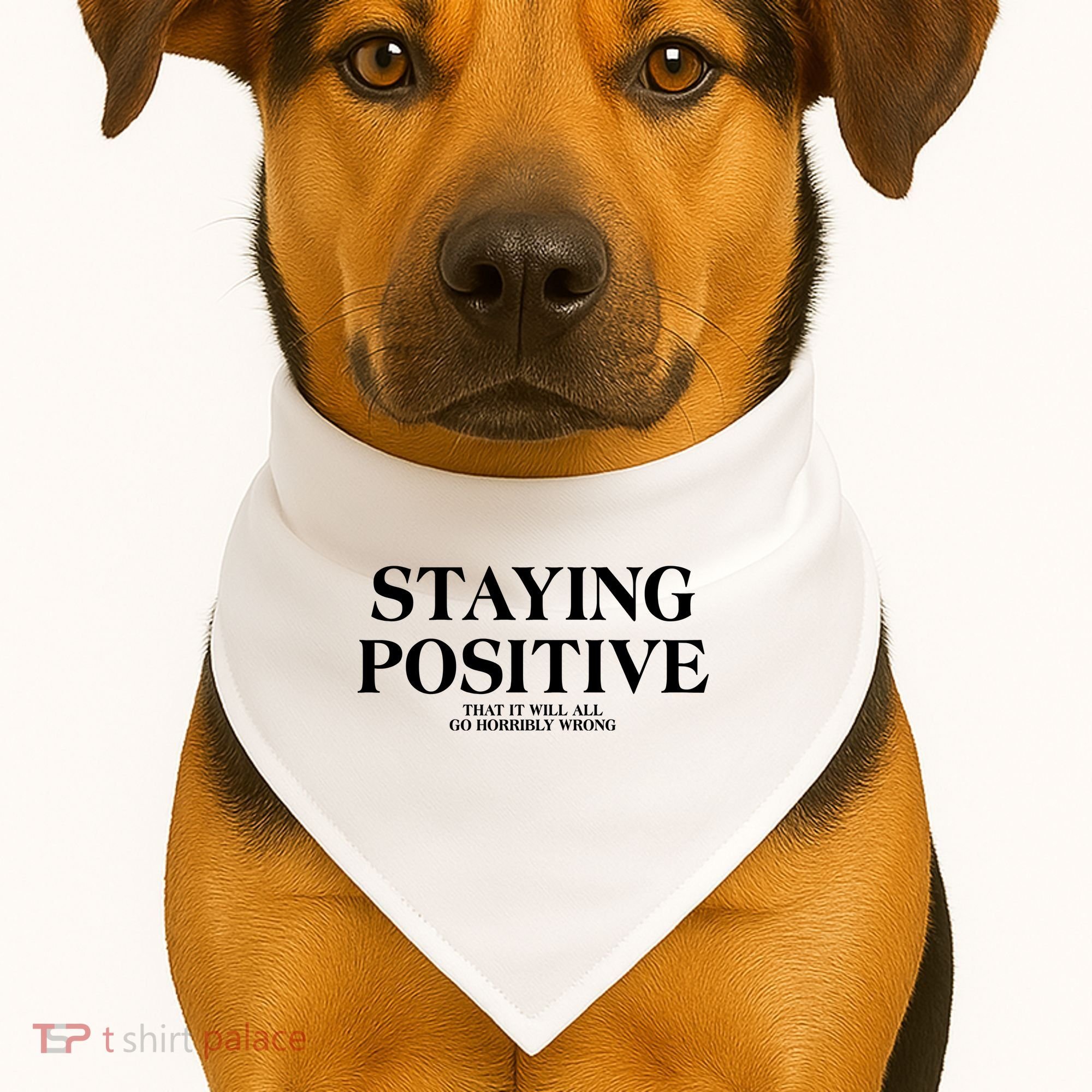 Staying Positive That It Will All Go Horribly Wrong USA-Made Doggie Bandana