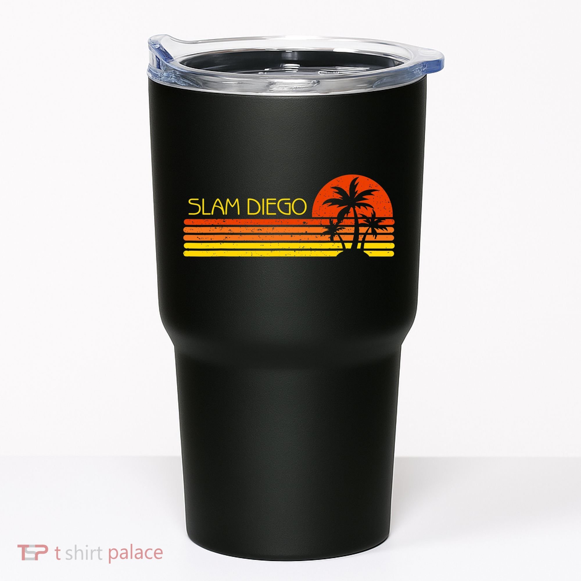 Sunset Palm Tree San Diego Baseball Grand Slam Tumbler