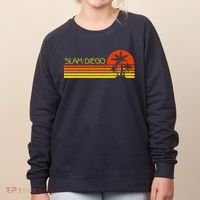 Sunset Palm Tree San Diego Baseball Grand Slam Women's Sweatshirt thumb 0