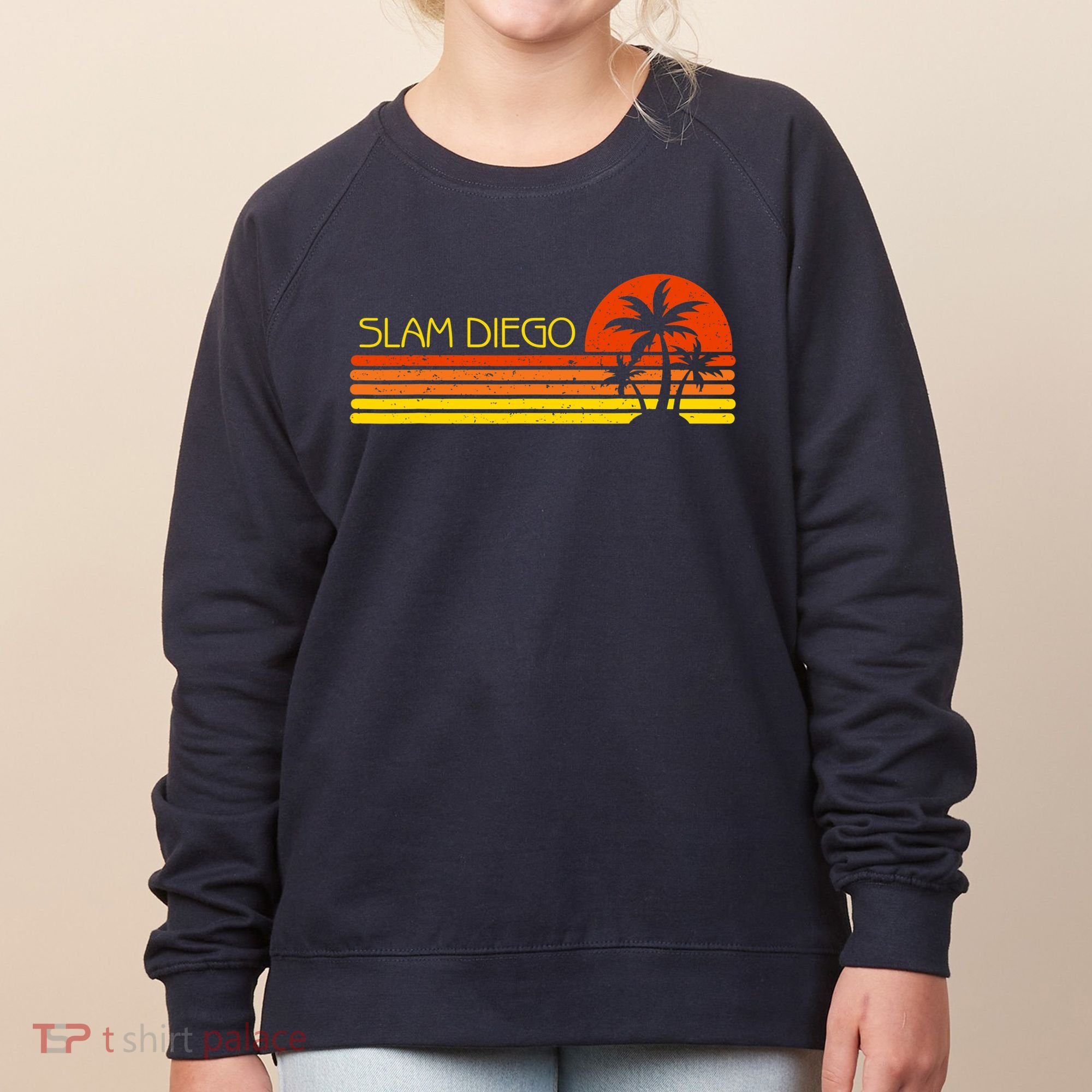 Sunset Palm Tree San Diego Baseball Grand Slam Women's Sweatshirt