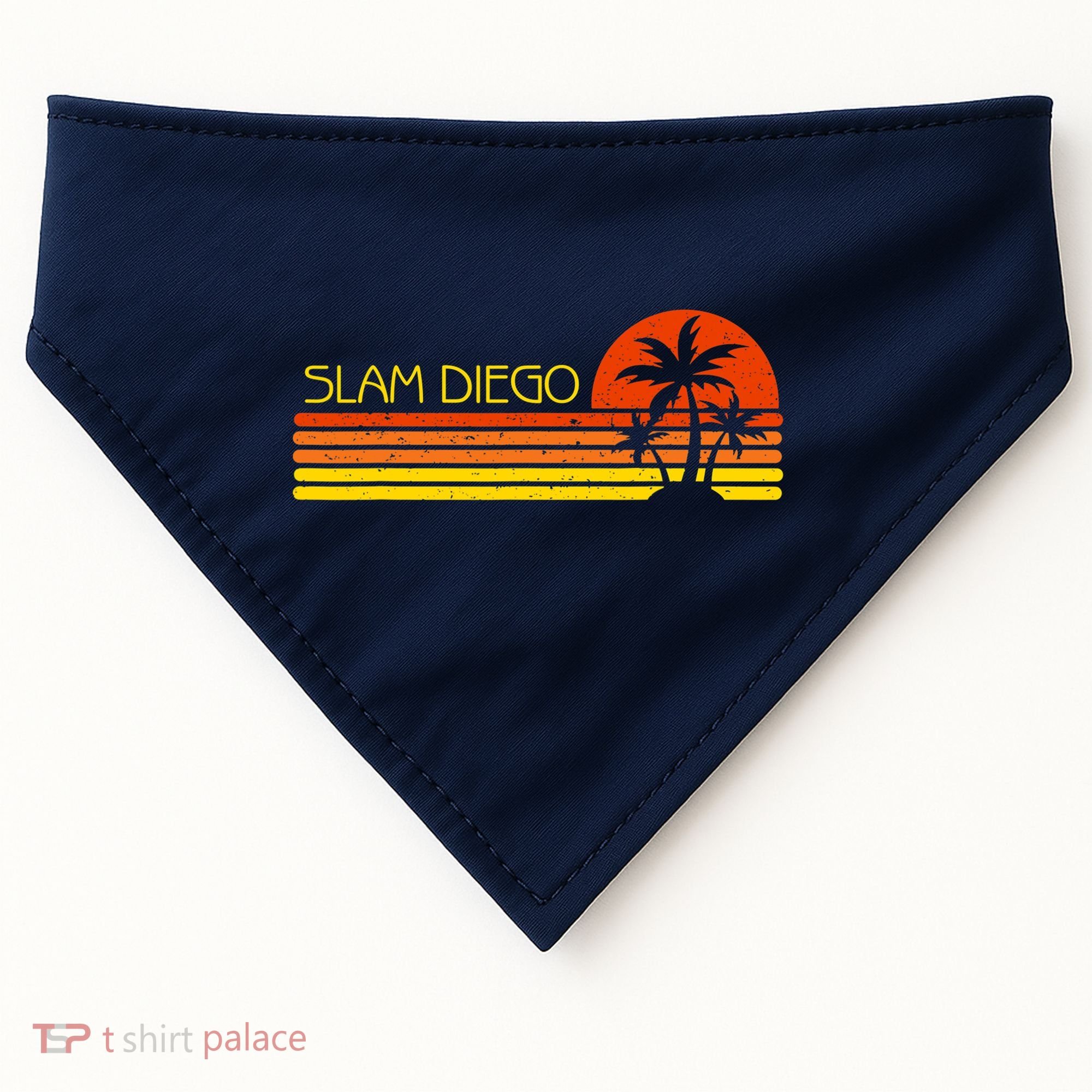 Sunset Palm Tree San Diego Baseball Grand Slam USA-Made Doggie Bandana