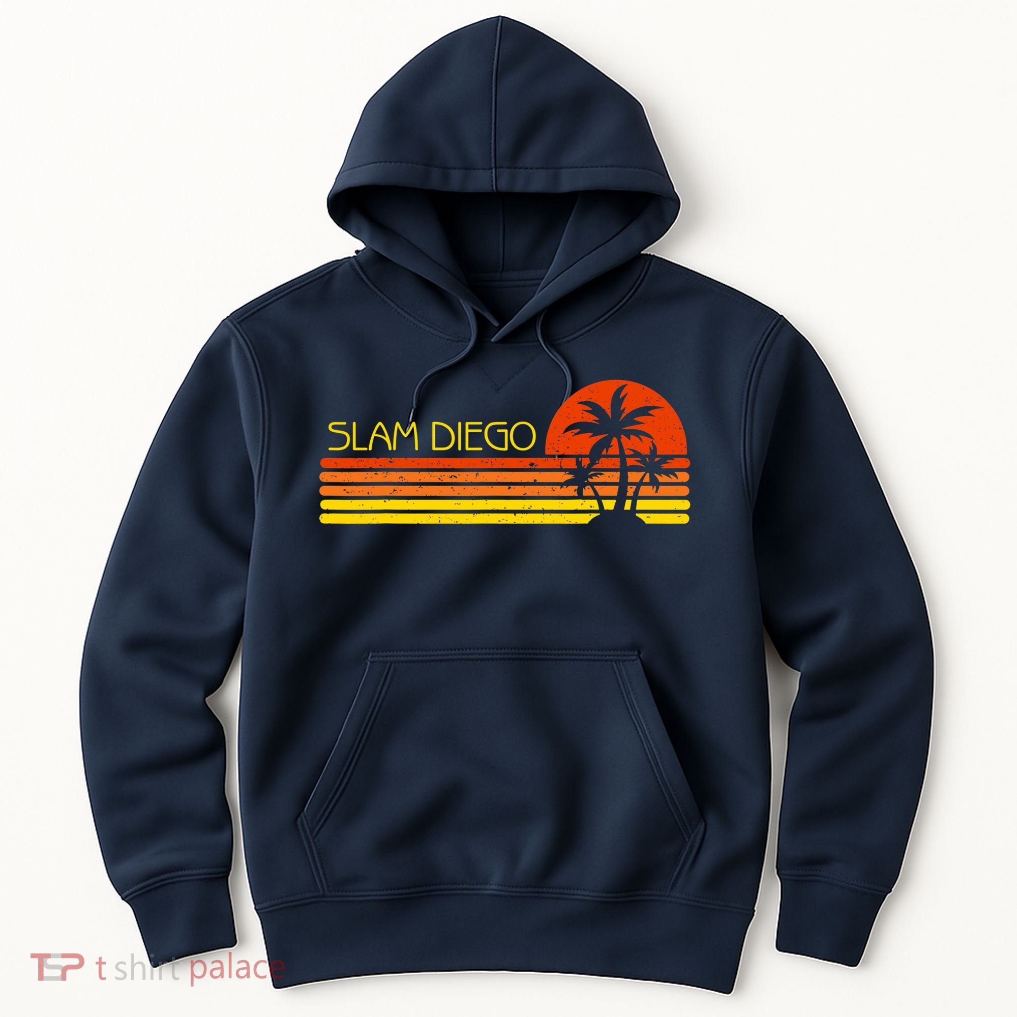 Sunset Palm Tree San Diego Baseball Grand Slam Hoodie