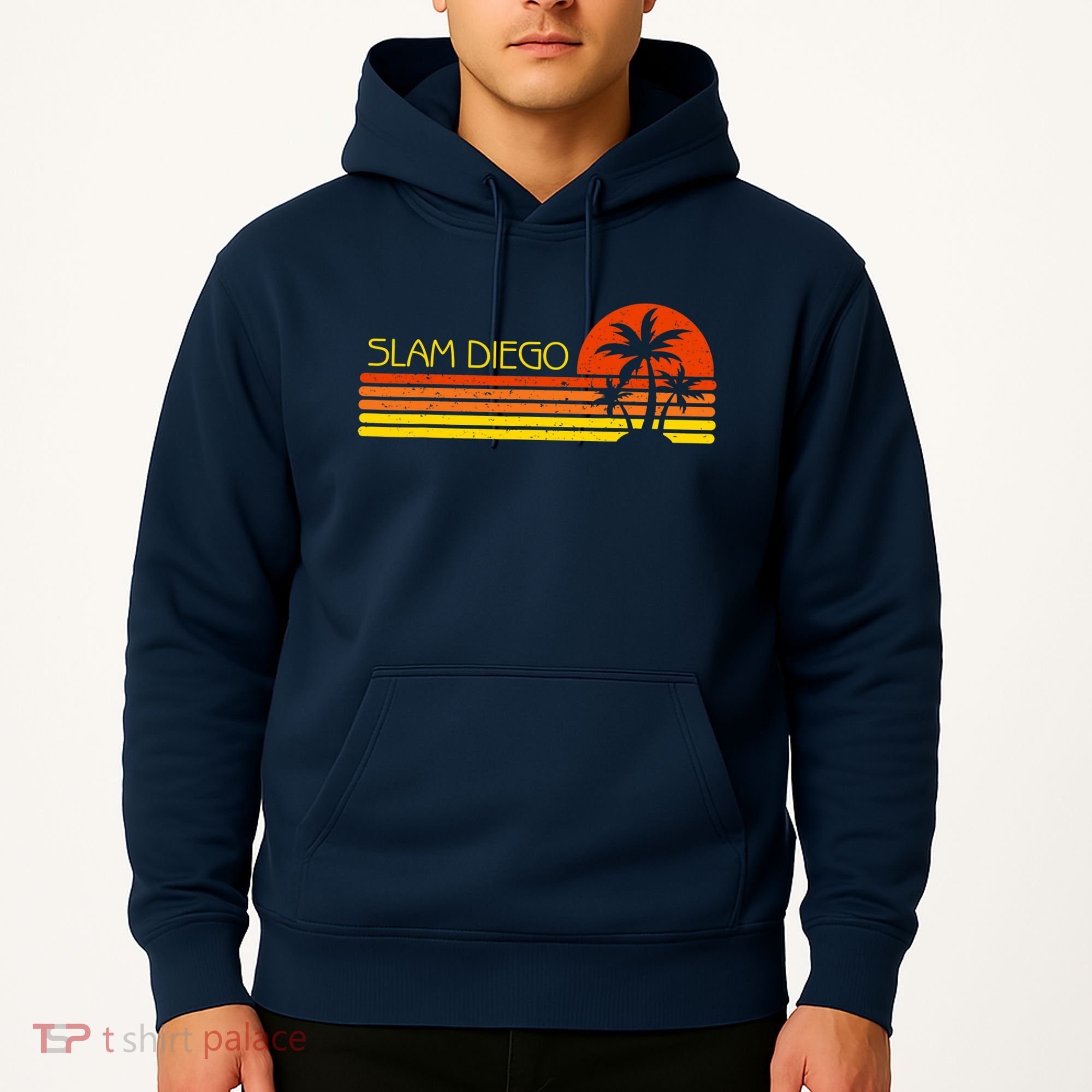 Sunset Palm Tree San Diego Baseball Grand Slam Hoodie