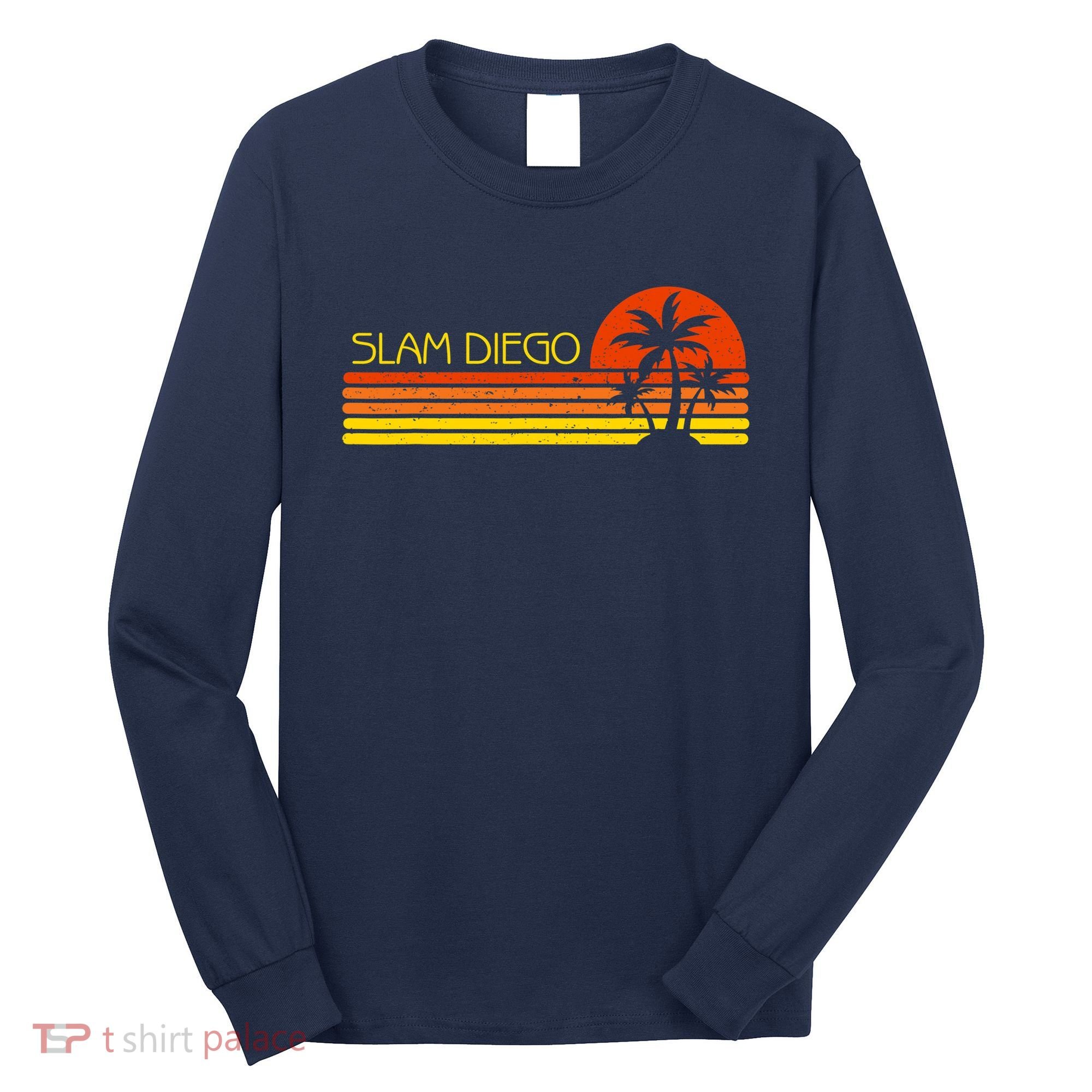 Sunset Palm Tree San Diego Baseball Grand Slam Long Sleeve Shirt