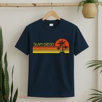 Sunset Palm Tree San Diego Baseball Grand Slam T-Shirt thumb 2