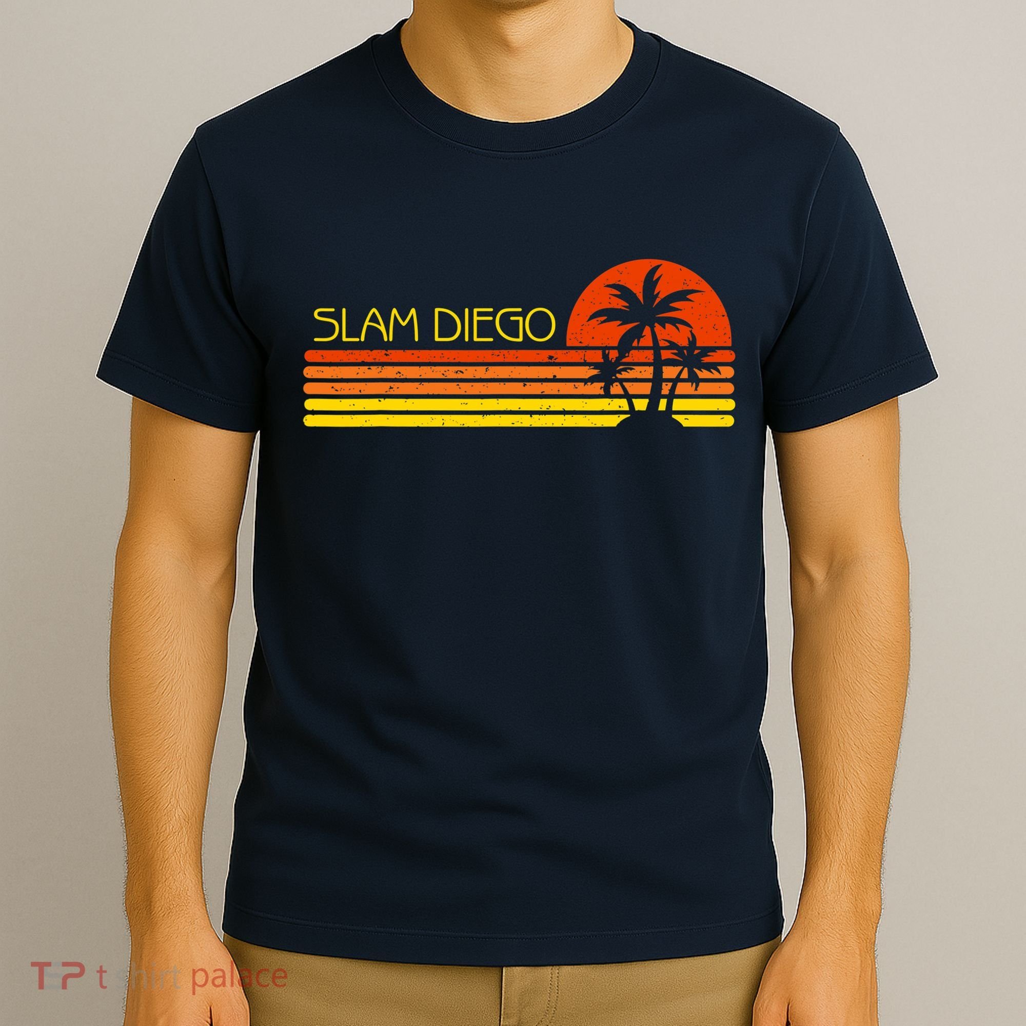 Sunset Palm Tree San Diego Baseball Grand Slam T-Shirt