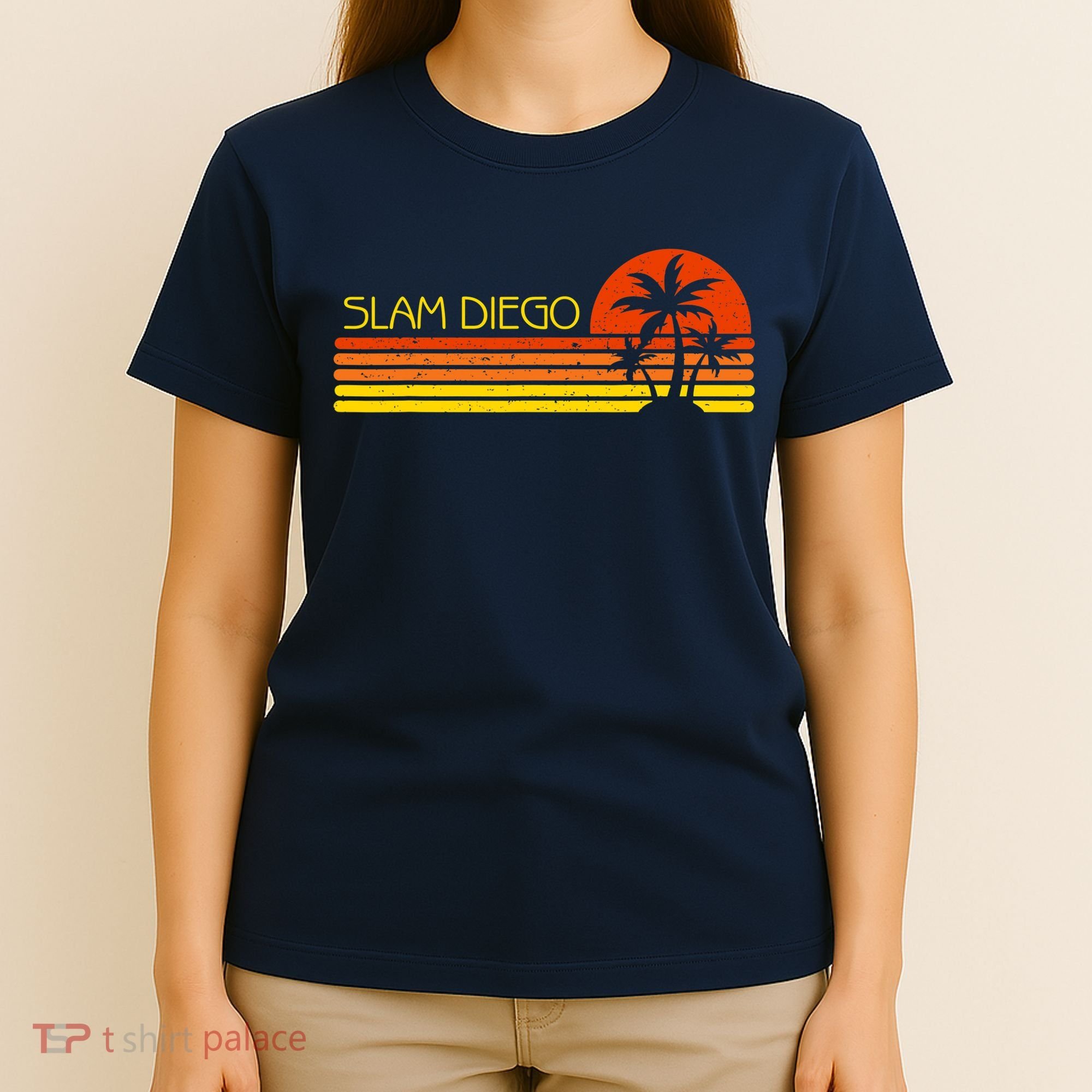 Sunset Palm Tree San Diego Baseball Grand Slam T-Shirt