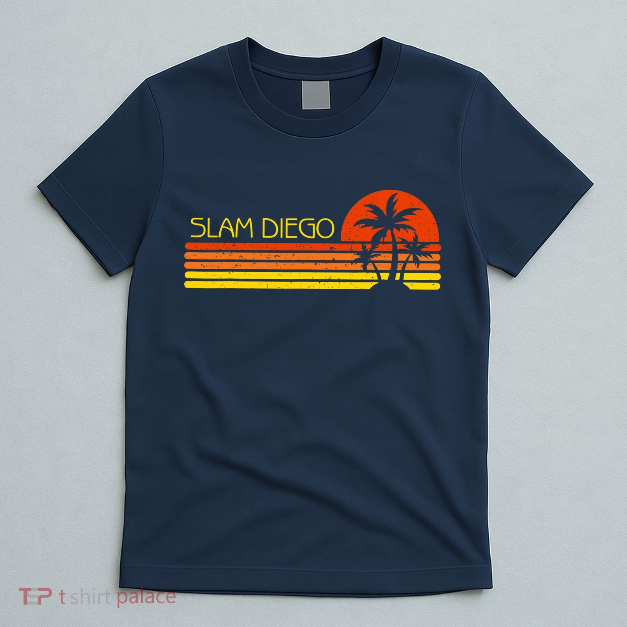 Sunset Palm Tree San Diego Baseball Grand Slam T-Shirt