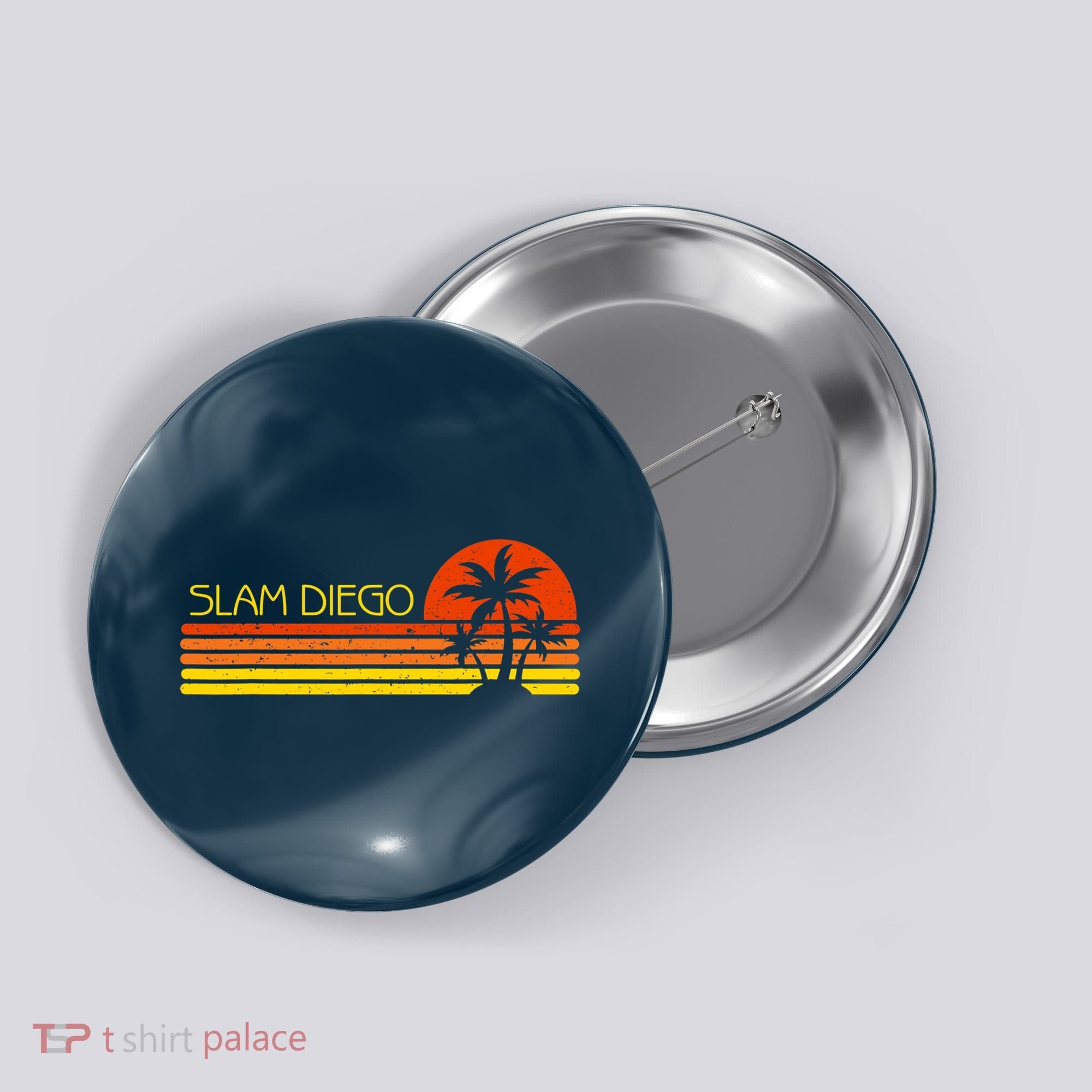 Sunset Palm Tree San Diego Baseball Grand Slam Button