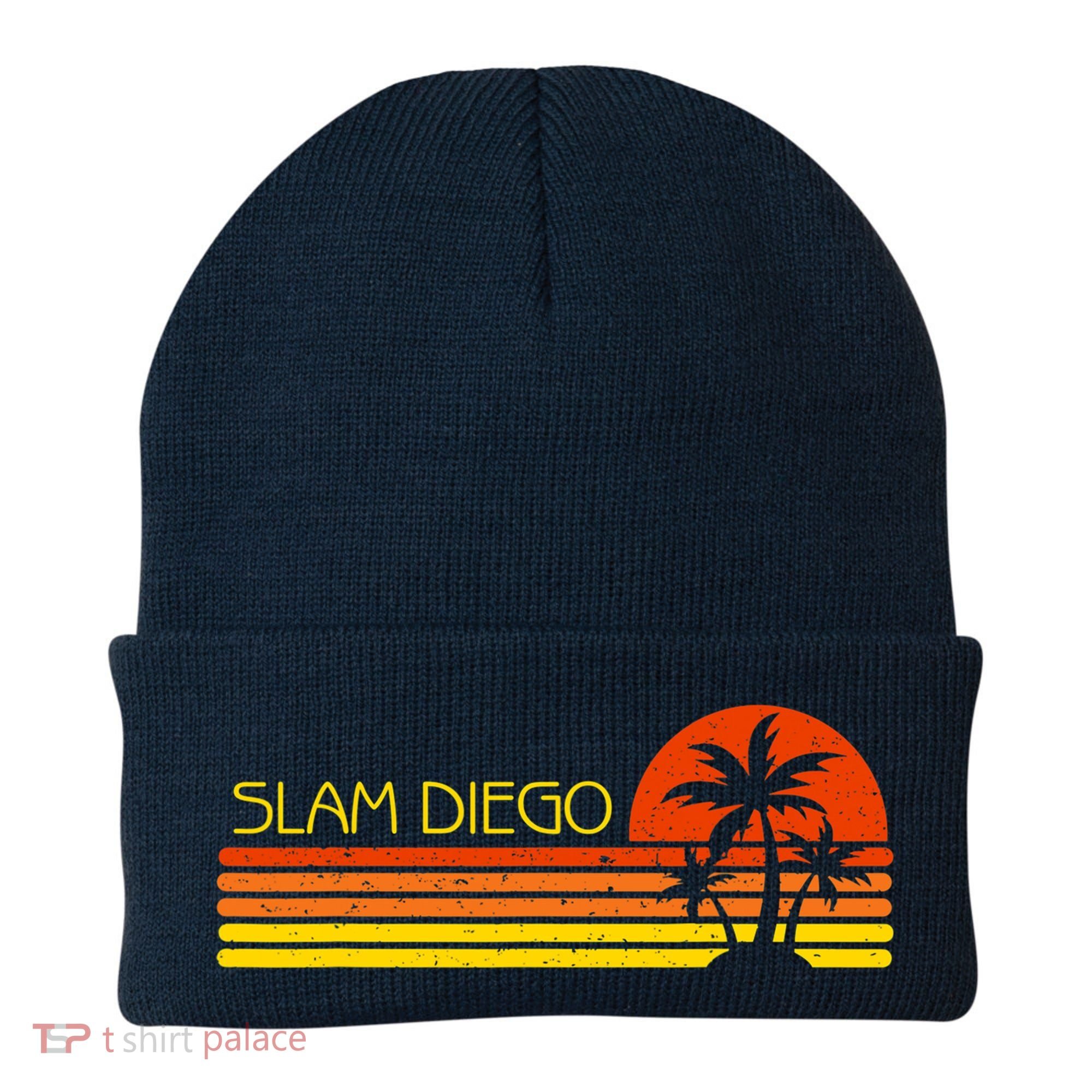 Sunset Palm Tree San Diego Baseball Grand Slam Beanie