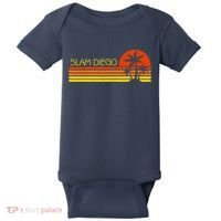 Sunset Palm Tree San Diego Baseball Grand Slam Baby Bodysuit thumb 0