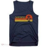 Sunset Palm Tree San Diego Baseball Grand Slam Tank Top thumb 0