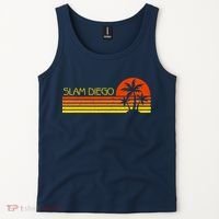 Sunset Palm Tree San Diego Baseball Grand Slam Tank Top thumb 2