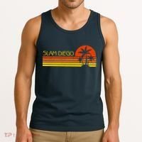 Sunset Palm Tree San Diego Baseball Grand Slam Tank Top thumb 3