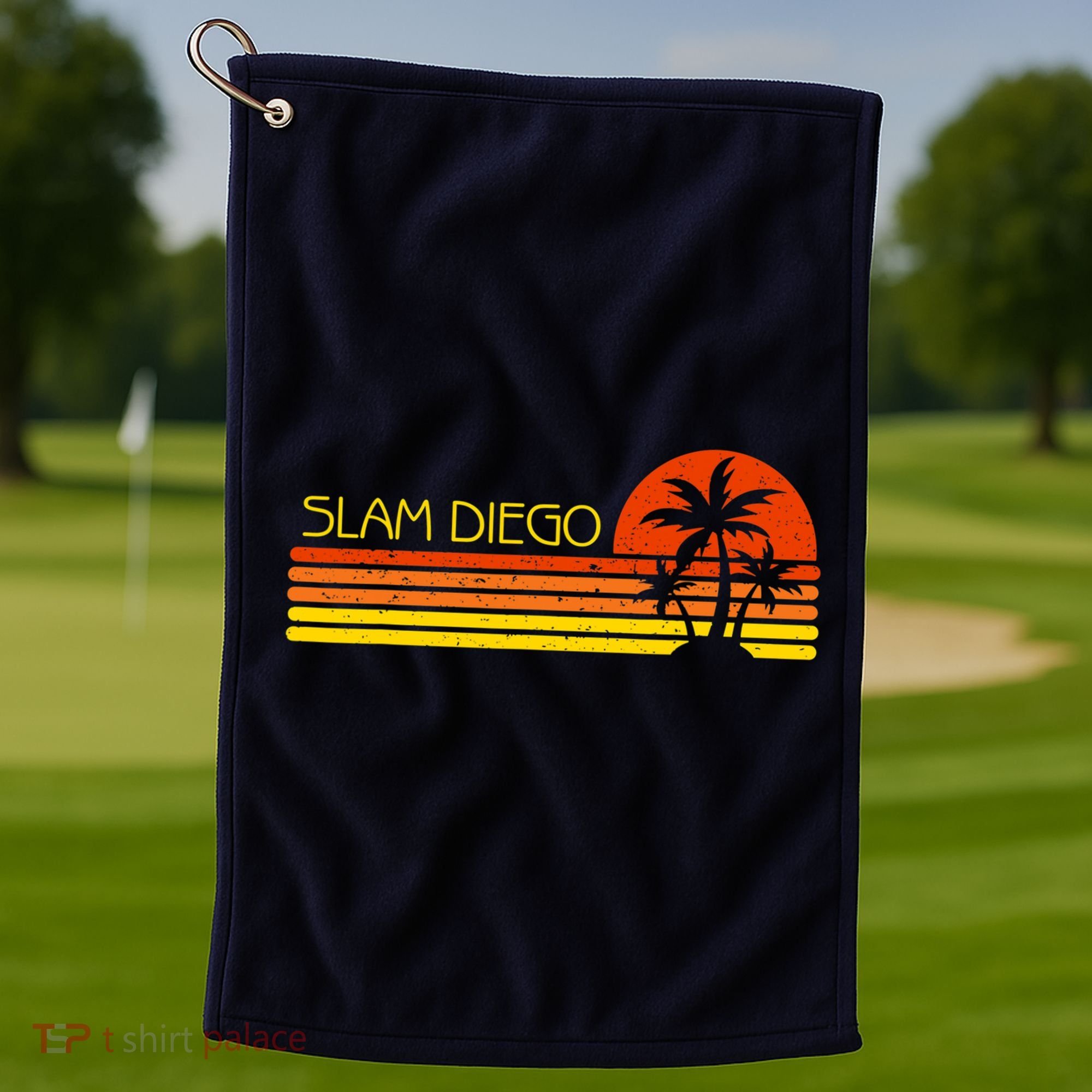Sunset Palm Tree San Diego Baseball Grand Slam Golf Towel
