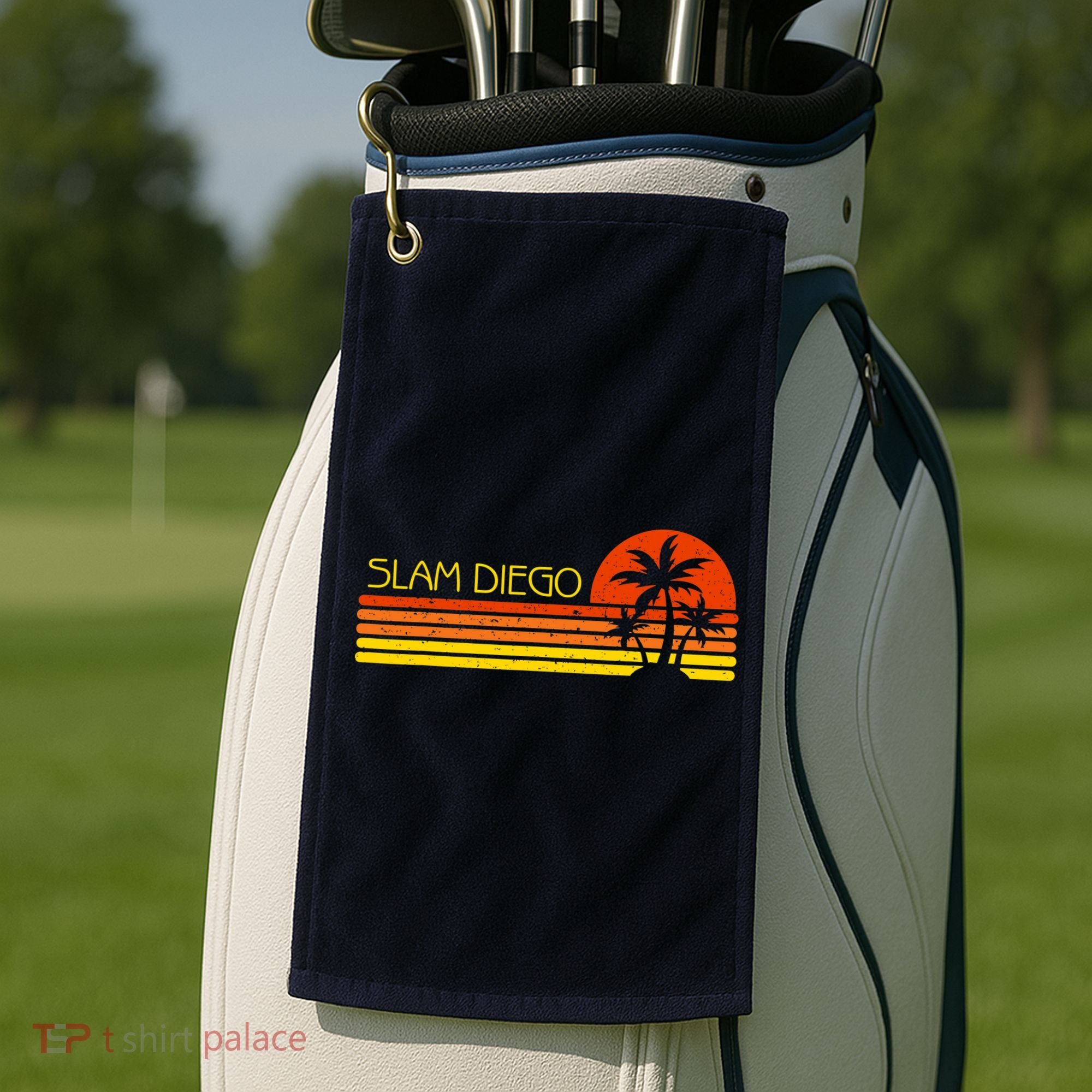 Sunset Palm Tree San Diego Baseball Grand Slam Golf Towel