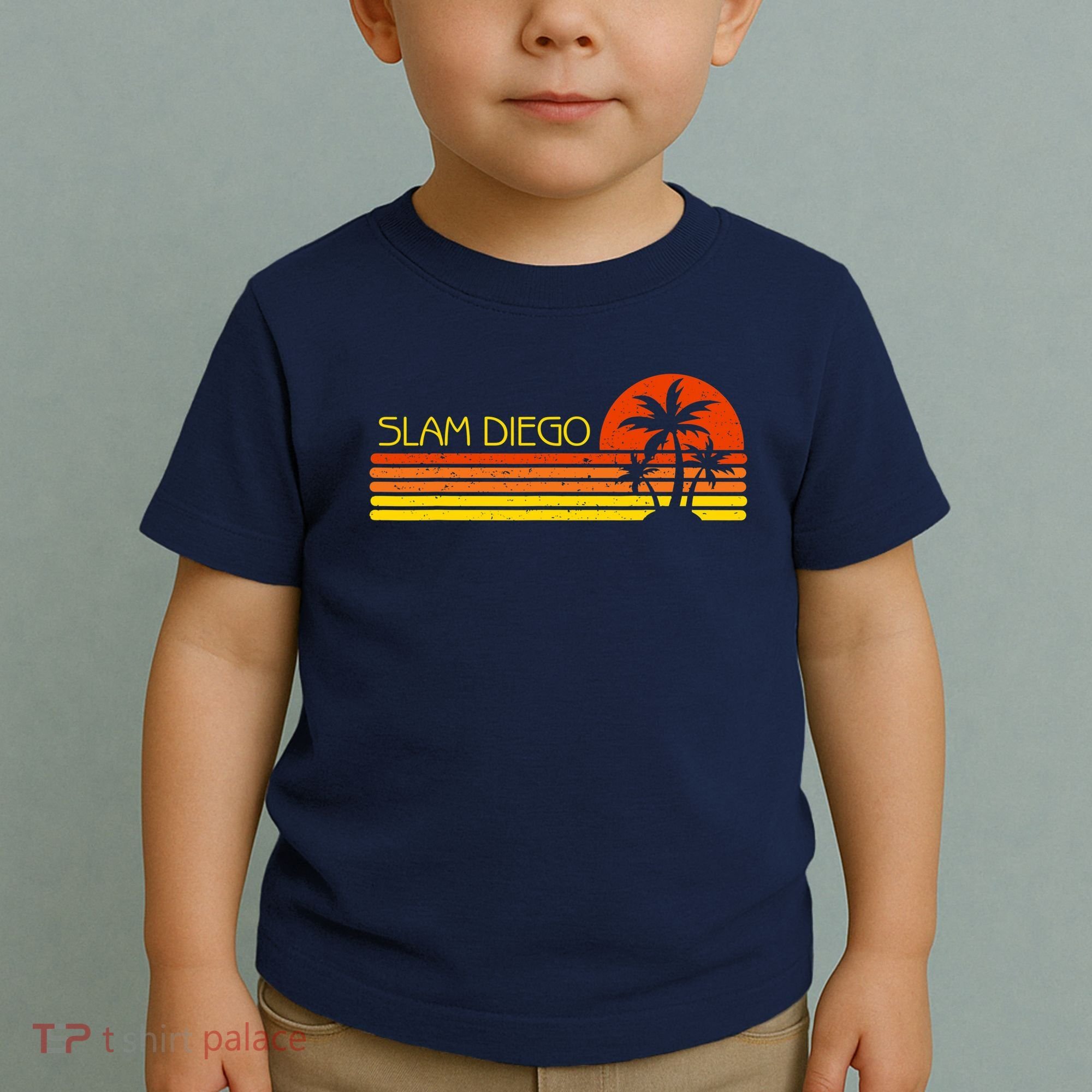 Sunset Palm Tree San Diego Baseball Grand Slam Toddler T-Shirt
