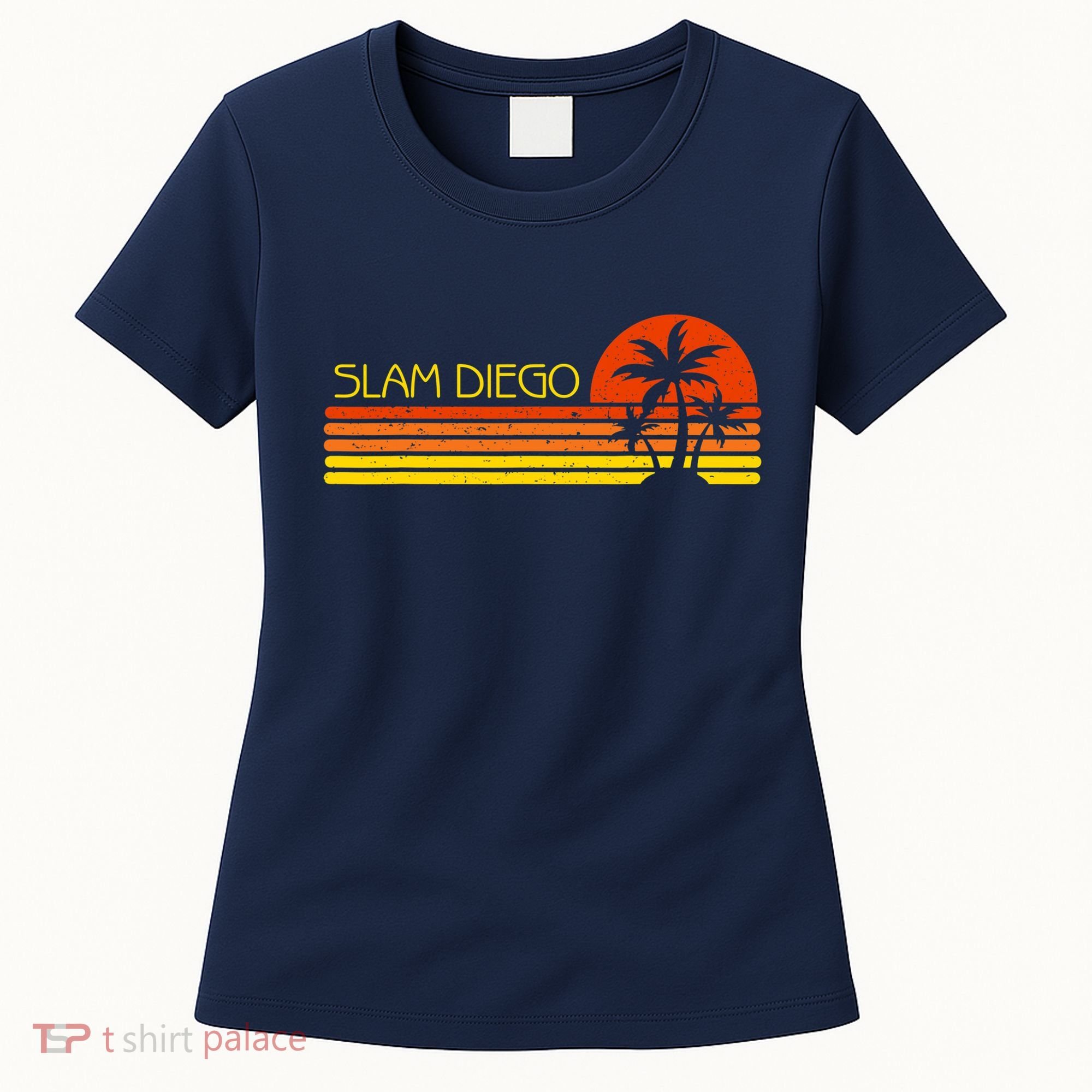 Sunset Palm Tree San Diego Baseball Grand Slam Women's T-Shirt