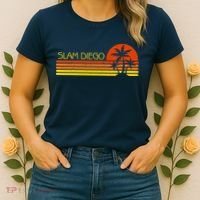 Sunset Palm Tree San Diego Baseball Grand Slam Women's T-Shirt thumb 2