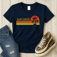 Sunset Palm Tree San Diego Baseball Grand Slam Women's T-Shirt thumb 3