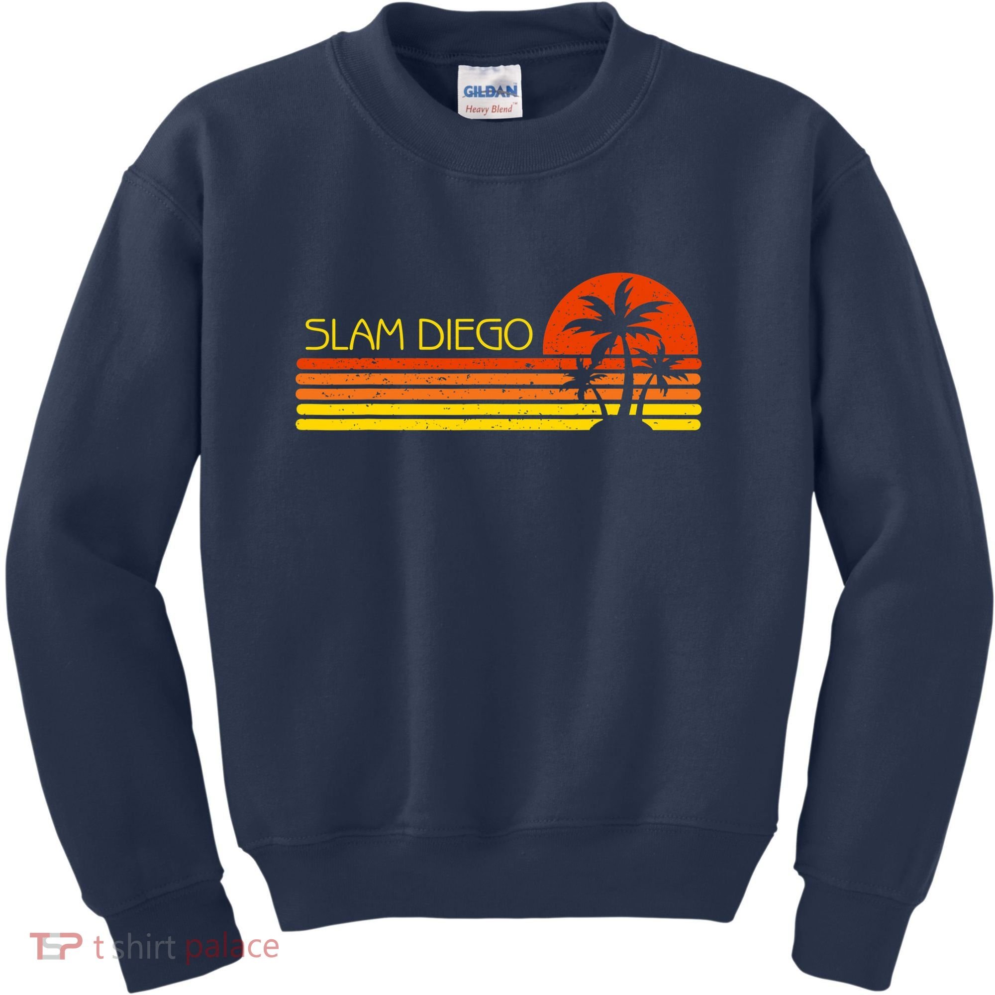 Sunset Palm Tree San Diego Baseball Grand Slam Kids Sweatshirt