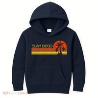 Sunset Palm Tree San Diego Baseball Grand Slam Kids Hoodie thumb 0