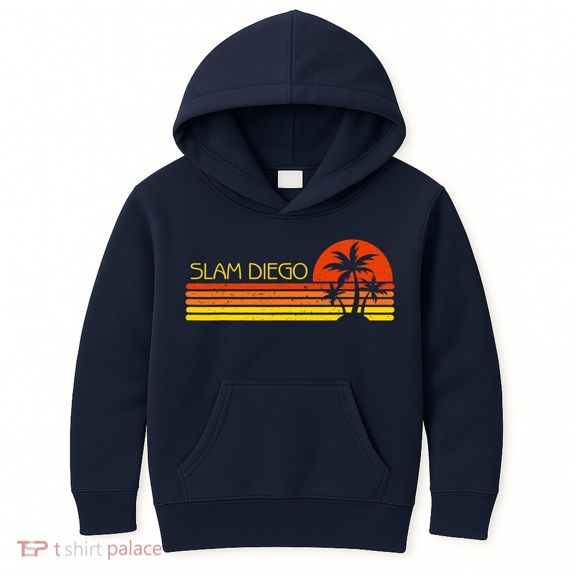 Sunset Palm Tree San Diego Baseball Grand Slam Kids Hoodie