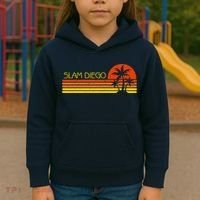 Sunset Palm Tree San Diego Baseball Grand Slam Kids Hoodie thumb 3