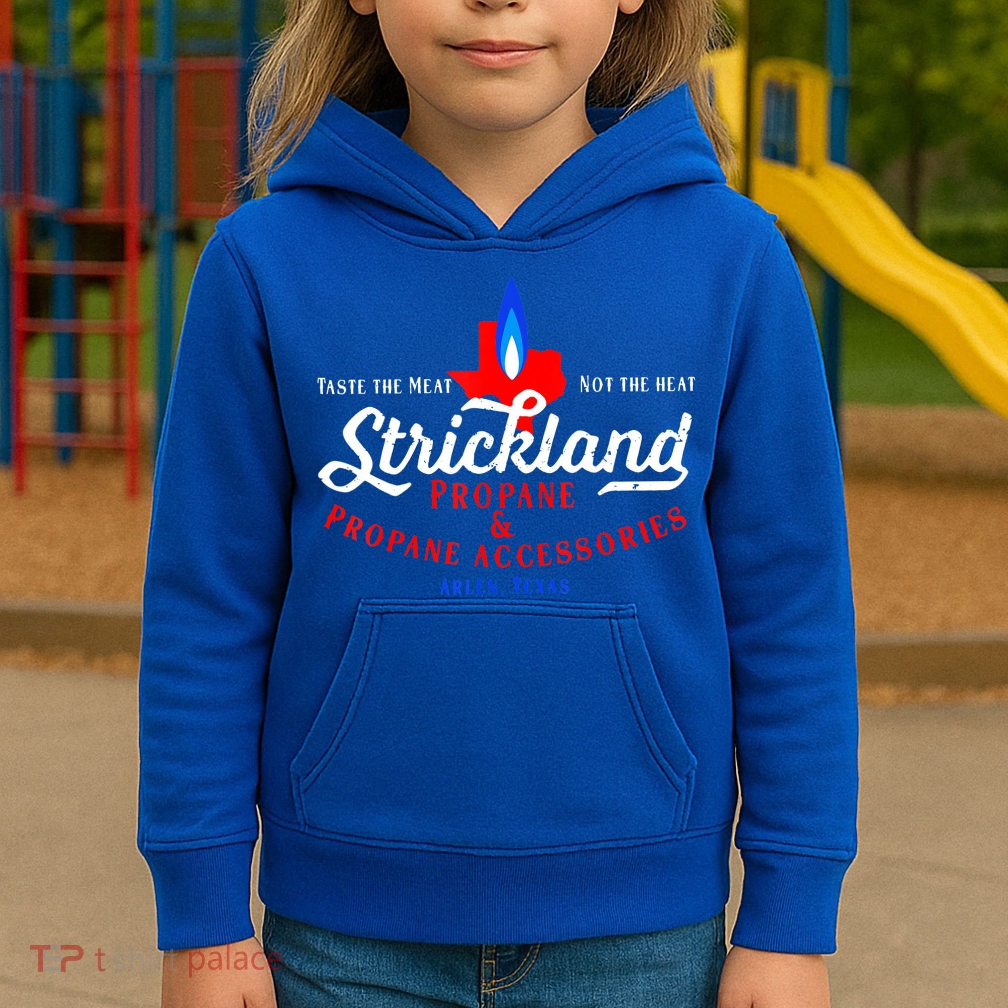 Strickland Propane Taste The Meat Not The Heat Kids Hoodie