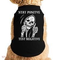 Stay Positive Test Negative Lazy Halloween Costume Skeleton Doggie Tank thumb 0