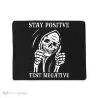 Stay Positive Test Negative Lazy Halloween Costume Skeleton Mousepad thumb 0